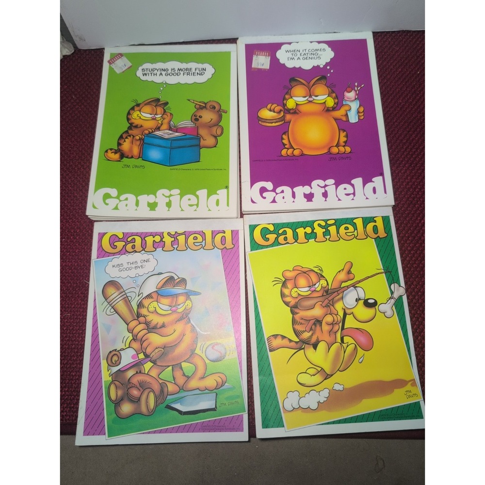 Vintage 1978 Mead GARFIELD Letter Tablet Paper Writing Notepad, Set of 4